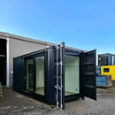 20ft Luxury Container Home Office - Insulated Garden Studio with Sliding Patio Doors & Integrated Blinds
