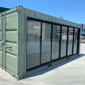 20ft Modified Container Office - Insulated Garden Studio with Glass Sliding Door & Air Conditioning