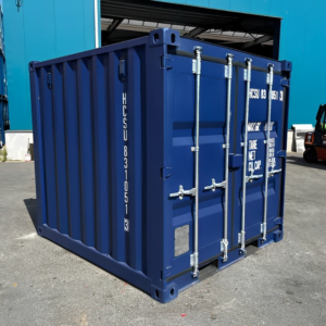 8-Foot Container - Blue - Corten Steel with Lockbox and Marine Floor