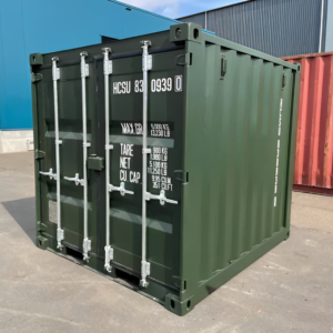 8-Foot Container - Green - Corten Steel with Lockbox and Marine Floor